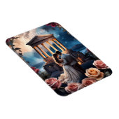 海のそばに立つ美しい花嫁と花婿 マグネット (右側)