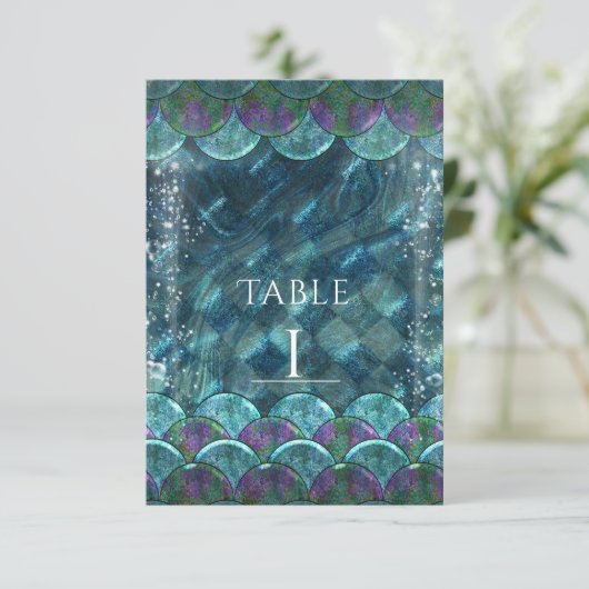 海のはかりで測パーティーテーブル番号の下の人魚 招待状 (スタンド正面)