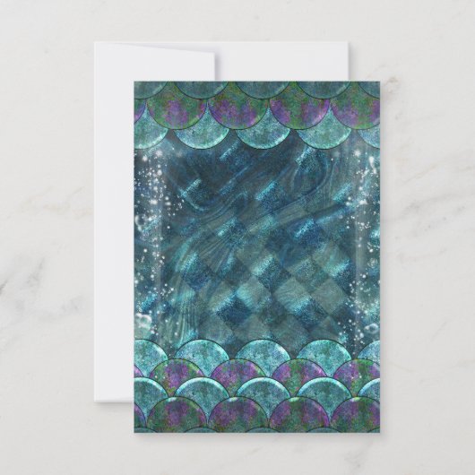 海のはかりで測パーティーテーブル番号の下の人魚 招待状 (裏面)