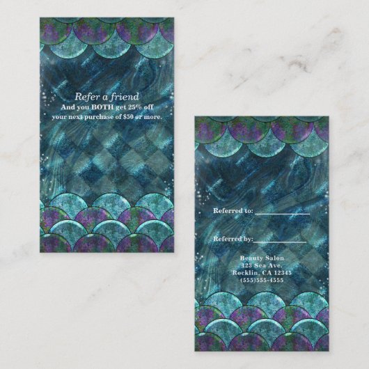 海のはかりで測下で人魚が友達を参照 紹介カード (正面/裏面)