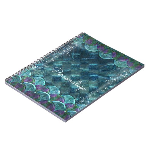 海のはかりで測下で魔法に魅了された人魚 ノートブック (左側)