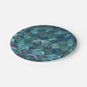 海のはかりで測誕生日パーティーの下の人魚 ペーパープレート (アングル)