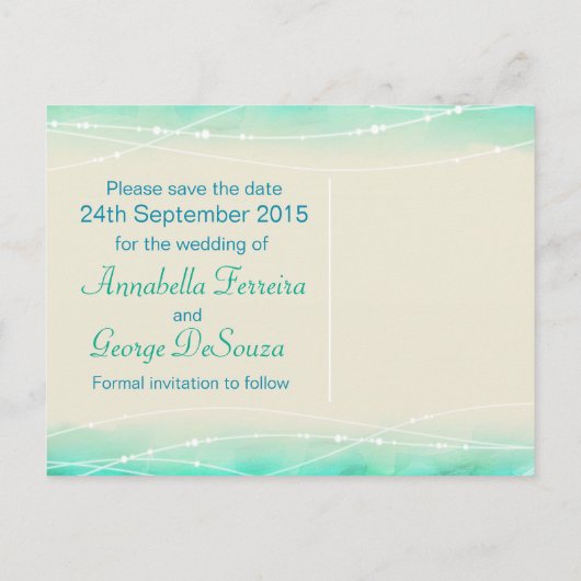 海のはがきをきらめく保存結婚する 案内ポストカード (裏面)