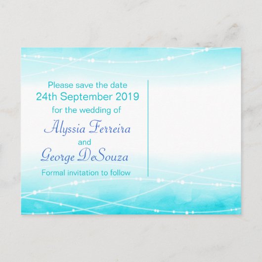 海のはがきをきらめく保存結婚する 案内ポストカード (裏面)