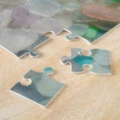 海のまれな色のガラスパステルの写真 ジグソーパズル (側面)