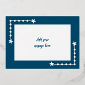 海のような青と白のクリスマスハグ、あなただけのための写真 箔シーズンカード (裏面)