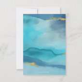 海のアクアとゴールドの水彩画 RSVP カード (裏面)