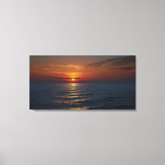 海のアートの夕日 キャンバスプリント (正面)