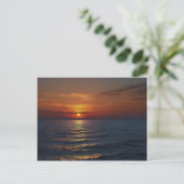海のアートの夕日 ポストカード (スタンド正面)