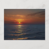 海のアートの夕日 ポストカード (正面)