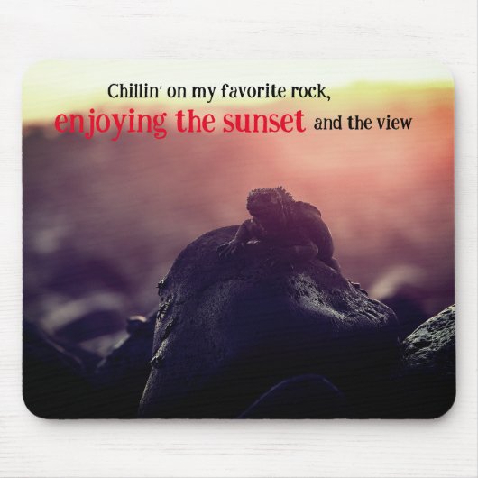 海のイグアナ日光浴 マウスパッド (正面)