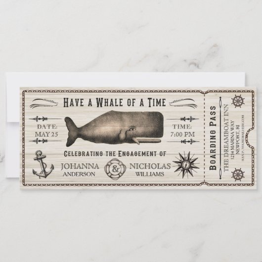 海のイルカとクジラのエンゲージメントパーティー　チケットご招待 招待状 (正面)