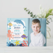 海のイルカとタコの写真でダイブ5 招待状 (スタンド正面)