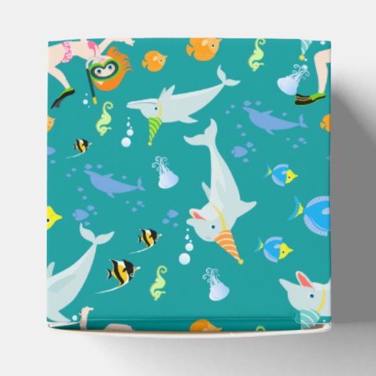 海のイルカと女の子の誕生日パーティーの下 フェイバーボックス (上部)