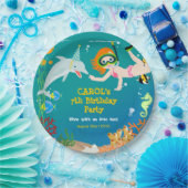 海のイルカと女の子の誕生日パーティーの下 ペーパープレート (パーティー)