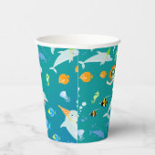 海のイルカと女の子の誕生日パーティーの下 紙コップ (右)