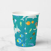 海のイルカと男の子の誕生日のパーティーの下で 紙コップ (右)
