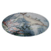 海のイルカのサンゴの水彩下 カッティングボード (角)