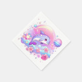 海のイルカの威厳のある赤ちゃんシャワーの下で スタンダードカクテルナプキン (角)