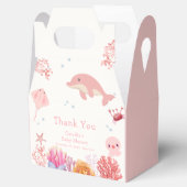 海のイルカの少女の赤ちゃんシャワーの下でピンクかわいい フェイバーボックス (オープン)