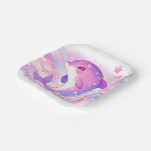 海のイルカの赤ちゃんシャワーの下で幸せ ペーパープレート (傾斜あり)