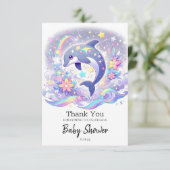 海のイルカの赤ちゃんシャワーの下で サンキューカード (スタンド正面)