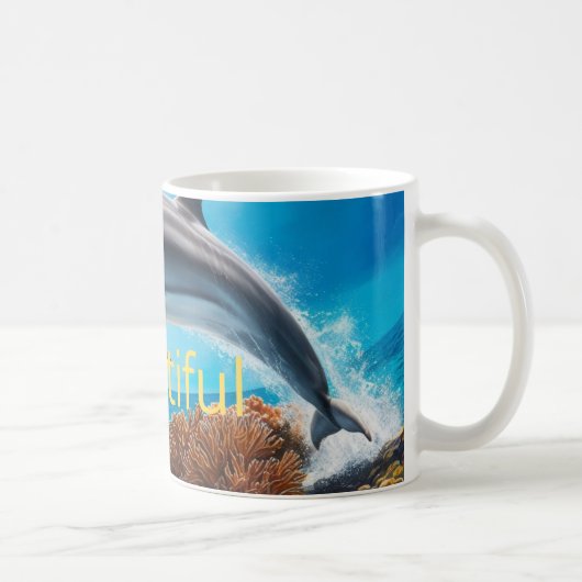 海のイルカ コーヒーマグカップ (右)