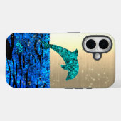 海のイルカ、スパークル、モノグラム  Case-Mate iPhoneケース (裏面 (横))