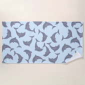 海のイルカ ビーチタオル (正面)