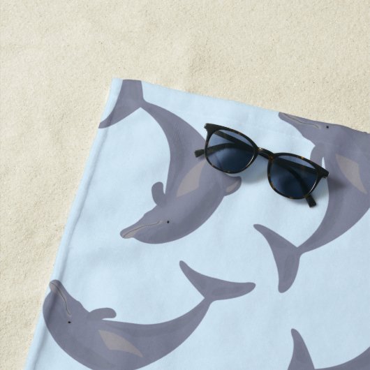 海のイルカ ビーチタオル (インサイチュ)
