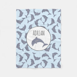 海のイルカ フリースブランケット