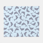 海のイルカ フリースブランケット (正面(横))