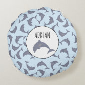 海のイルカ ラウンドクッション (裏面)