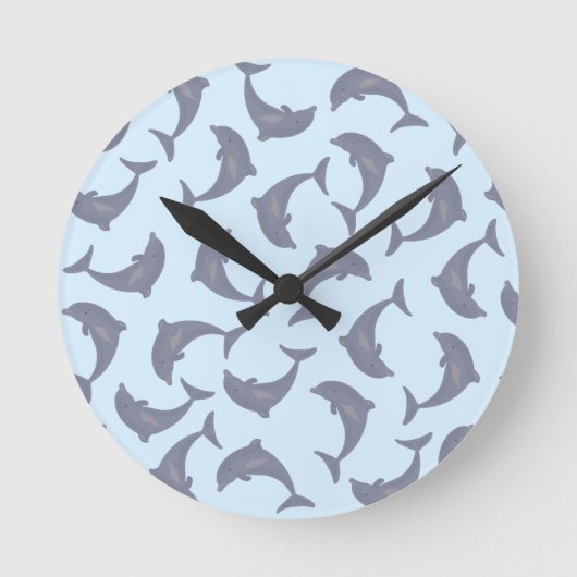 海のイルカ ラウンド壁時計 (正面)