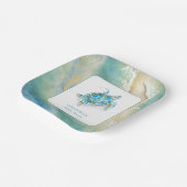 海のウェディングシャワーのための水彩の海の紙皿 ペーパープレート (傾斜あり)