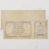 海のウェディング ヴィンテージ クルーズ チケット 招待状 (正面/裏面)