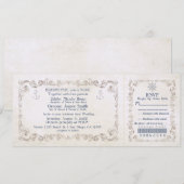 海のウェディング ヴィンテージ クルーズ チケット 招待状 (正面/裏面)