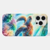 海のウミガメの下で iPhoneケース (裏面横)