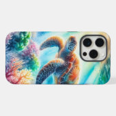 海のウミガメの下で iPhoneケース (裏面横)