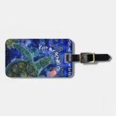 海のウミガメの芸術をきれいにして下さい ラゲッジタグ (正面横)