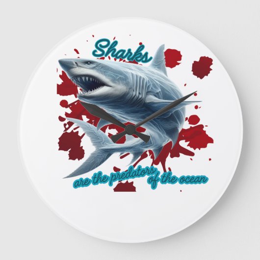 海のエイペックスハンター ラージ壁時計 (正面)