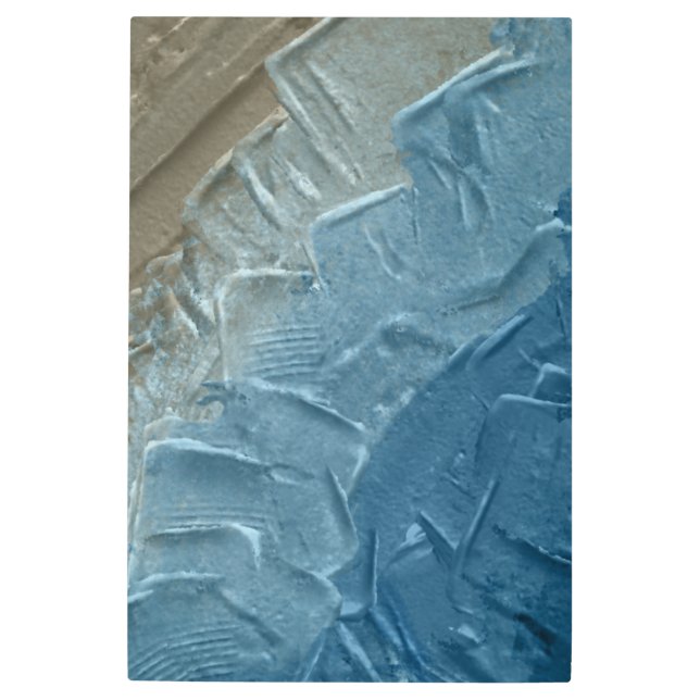 海のエッジ：デジタル絵を描の静謐 メタルプリント (正面)