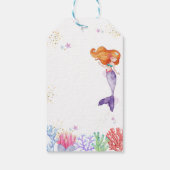 海のエレガント下で人魚の珊瑚の赤ちゃんシャワー ギフトタグ (裏面)