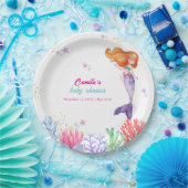 海のエレガント下で人魚の珊瑚の赤ちゃんシャワー ペーパープレート (パーティー)