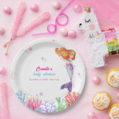 海のエレガント下で人魚の珊瑚の赤ちゃんシャワー ペーパープレート (パーティー)