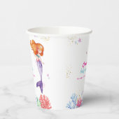 海のエレガント下で人魚の珊瑚の赤ちゃんシャワー 紙コップ (左)