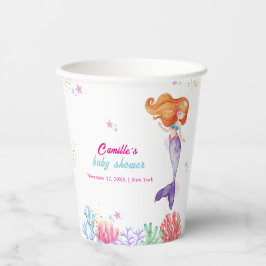海のエレガント下で人魚の珊瑚の赤ちゃんシャワー 紙コップ