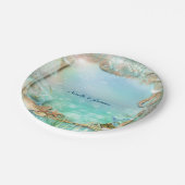 海のエレガント下で魅了されたビーチプレート ペーパープレート (アングル)