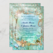 海のエレガント下で魅了されたビーチ招待状 招待状 (正面/裏面)