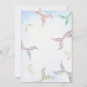 海のエレガント下の水彩人魚の尾ベビー 招待状 (裏面)